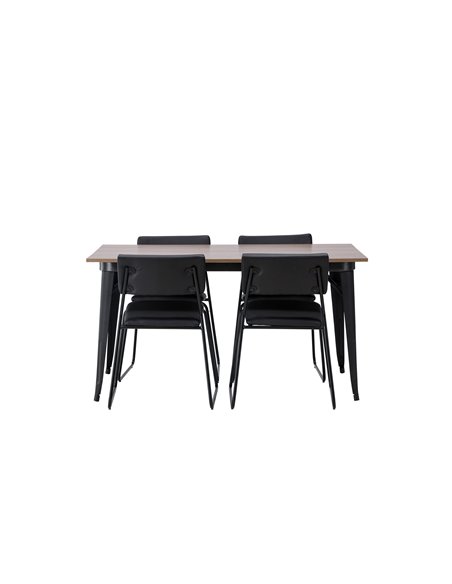 Matgrupp Tempe med Kenth matstolar, 140 × 80 cm