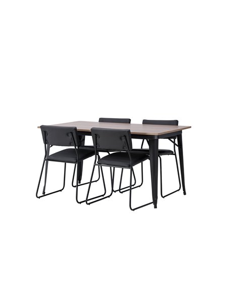 Matgrupp Tempe med Kenth matstolar, 140 × 80 cm
