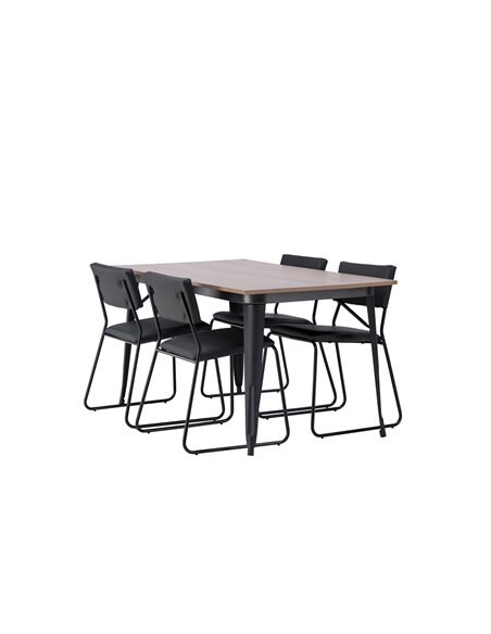 Matgrupp Tempe med Kenth matstolar, 140 × 80 cm