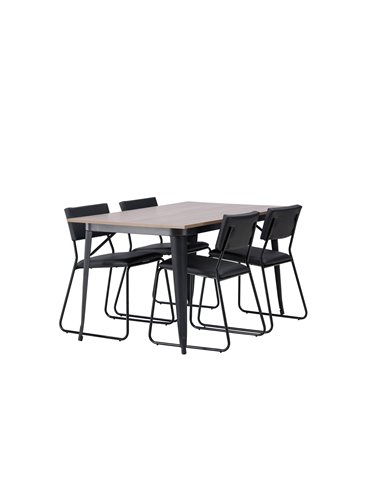 Matgrupp Tempe med Kenth matstolar, 140 × 80 cm