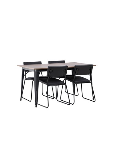 Matgrupp Tempe med Kenth matstolar, 140 × 80 cm