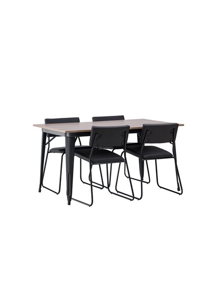 Matgrupp Tempe med Kenth matstolar, 140 × 80 cm