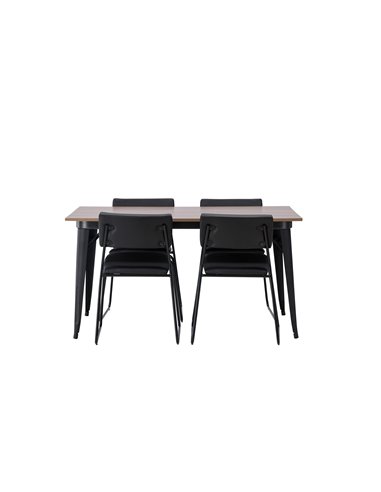 Matgrupp Tempe med Kenth matstolar, 140 × 80 cm