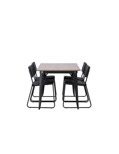 Matgrupp Tempe med Kenth matstolar, 140 × 80 cm