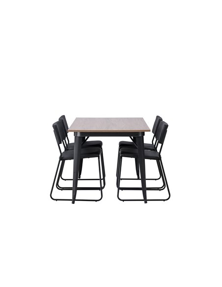 Matgrupp Tempe med Kenth matstolar, 140 × 80 cm