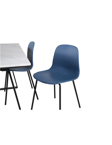 Matgrupp Estelle med Arctic matstolar, 140 × 90 cm