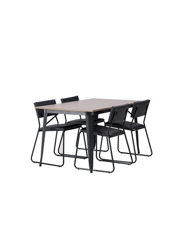 Matgrupp Tempe med Kenth matstolar, 140 × 80 cm