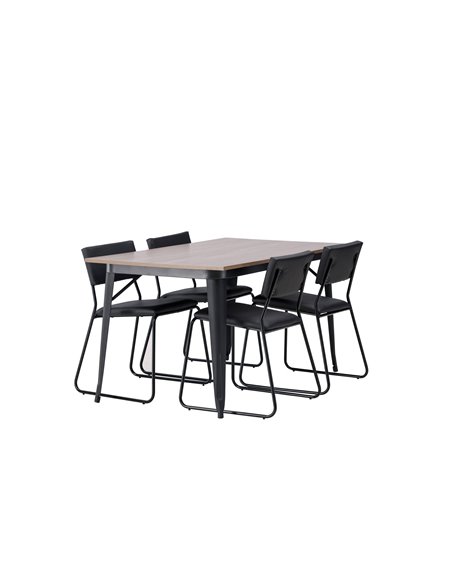 Matgrupp Tempe med Kenth matstolar, 140 × 80 cm