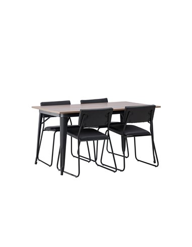 Matgrupp Tempe med Kenth matstolar, 140 × 80 cm