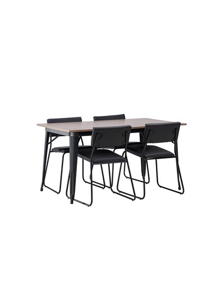 Matgrupp Tempe med Kenth matstolar, 140 × 80 cm