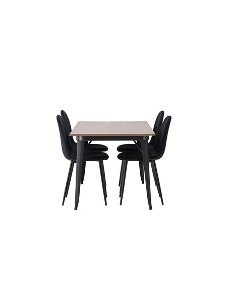 Matgrupp Tempe med Polar matstolar, 140 × 80 cm