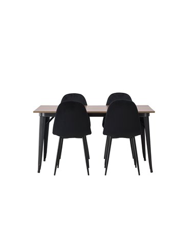 Matgrupp Tempe med Polar matstolar, 140 × 80 cm