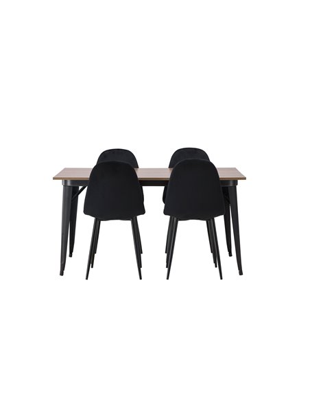 Matgrupp Tempe med Polar matstolar, 140 × 80 cm