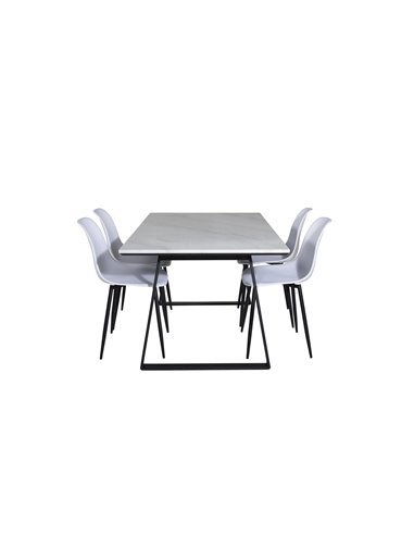 Matgrupp Estelle med Polar matstolar, 140 × 90 cm