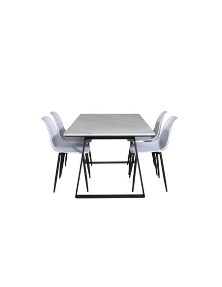 Matgrupp Estelle med Polar matstolar, 140 × 90 cm