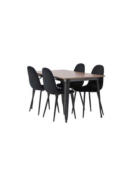 Matgrupp Tempe med Polar matstolar, 140 × 80 cm