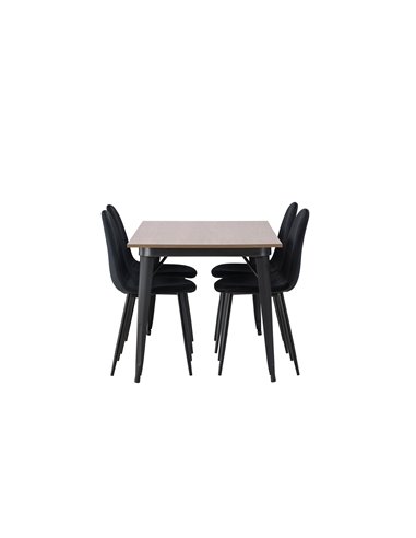 Matgrupp Tempe med Polar matstolar, 140 × 80 cm