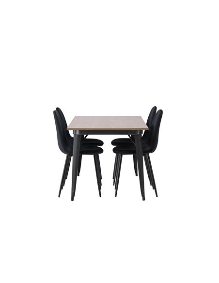 Matgrupp Tempe med Polar matstolar, 140 × 80 cm