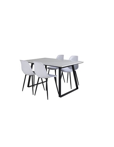 Matgrupp Estelle med Polar matstolar, 140 × 90 cm