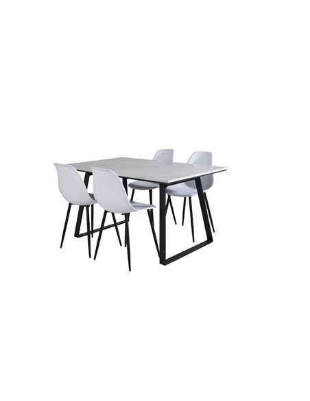 Matgrupp Estelle med Polar matstolar, 140 × 90 cm