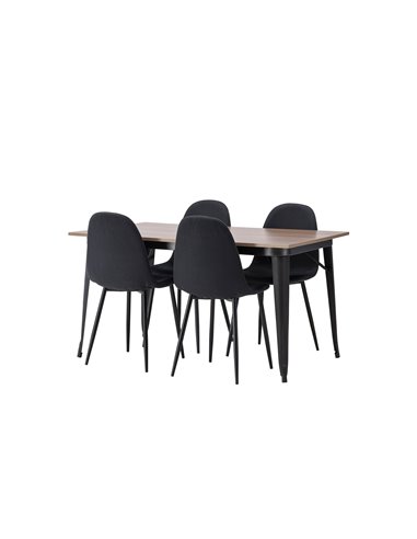 Matgrupp Tempe med Polar matstolar, 140 × 80 cm