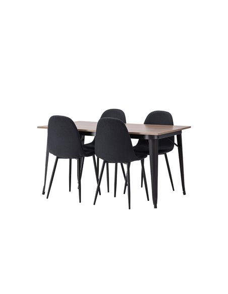 Matgrupp Tempe med Polar matstolar, 140 × 80 cm