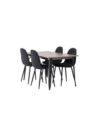 Matgrupp Tempe med Polar matstolar, 140 × 80 cm