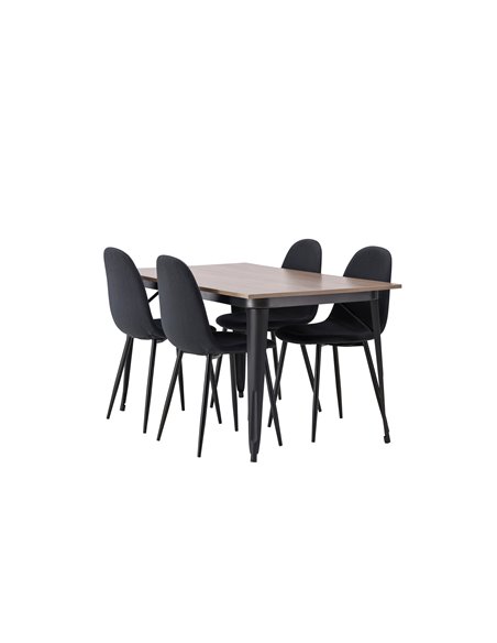 Matgrupp Tempe med Polar matstolar, 140 × 80 cm
