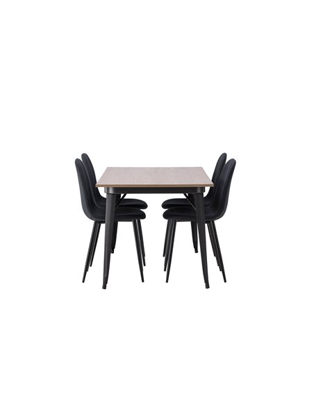 Matgrupp Tempe med Polar matstolar, 140 × 80 cm
