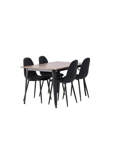 Matgrupp Tempe med Polar matstolar, 140 × 80 cm