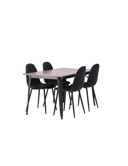 Matgrupp Tempe med Polar matstolar, 140 × 80 cm