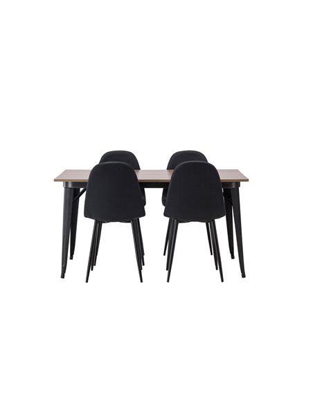 Matgrupp Tempe med Polar matstolar, 140 × 80 cm