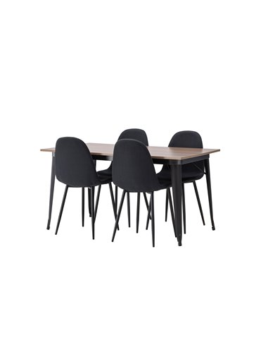 Matgrupp Tempe med Polar matstolar, 140 × 80 cm
