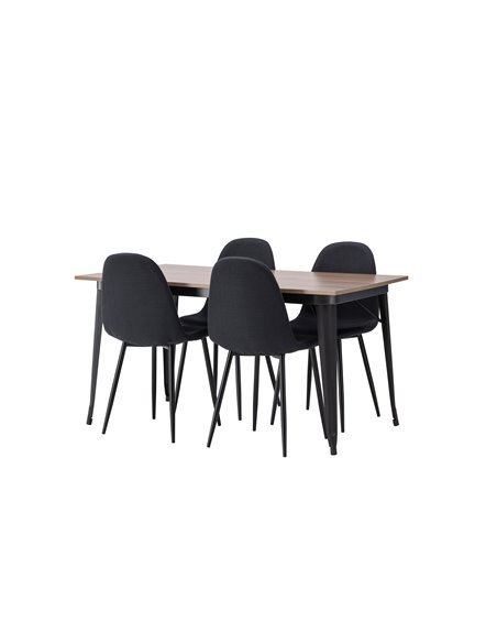 Matgrupp Tempe med Polar matstolar, 140 × 80 cm