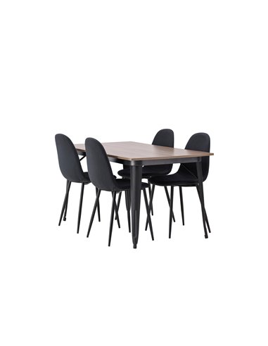 Matgrupp Tempe med Polar matstolar, 140 × 80 cm