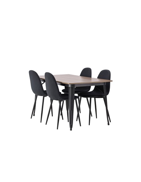Matgrupp Tempe med Polar matstolar, 140 × 80 cm
