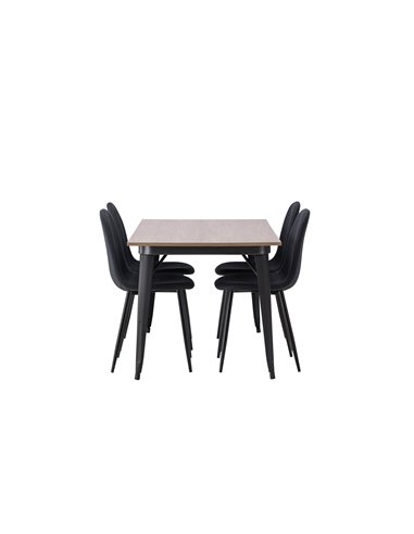 Matgrupp Tempe med Polar matstolar, 140 × 80 cm