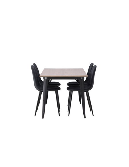 Matgrupp Tempe med Polar matstolar, 140 × 80 cm