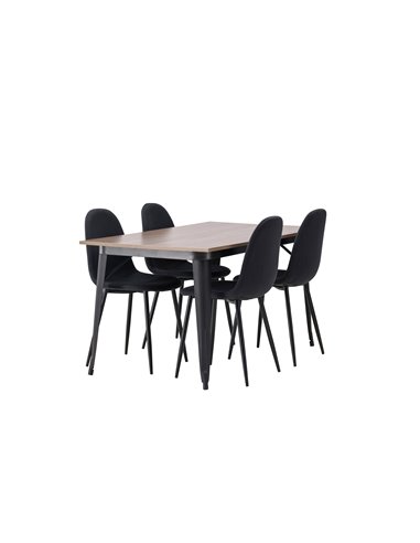 Matgrupp Tempe med Polar matstolar, 140 × 80 cm