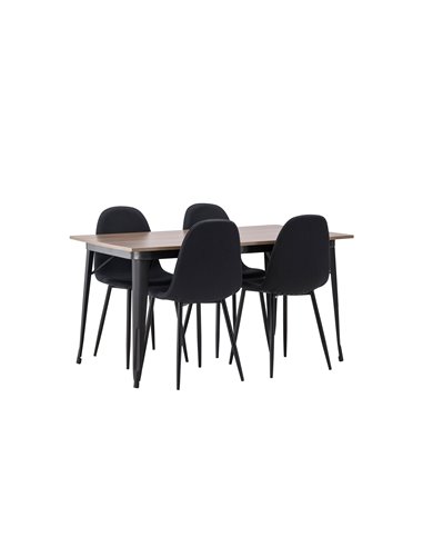Matgrupp Tempe med Polar matstolar, 140 × 80 cm