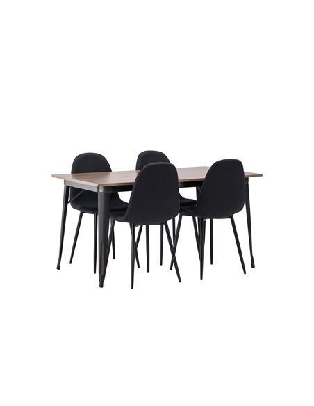Matgrupp Tempe med Polar matstolar, 140 × 80 cm