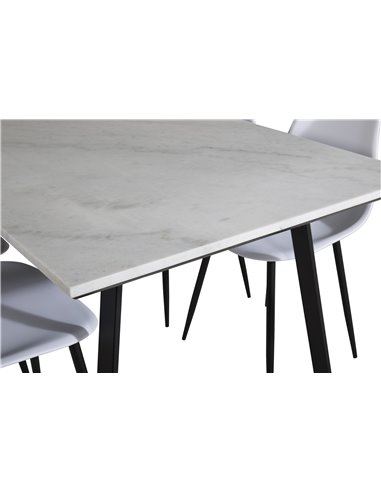 Matgrupp Estelle med Polar matstolar, 140 × 90 cm