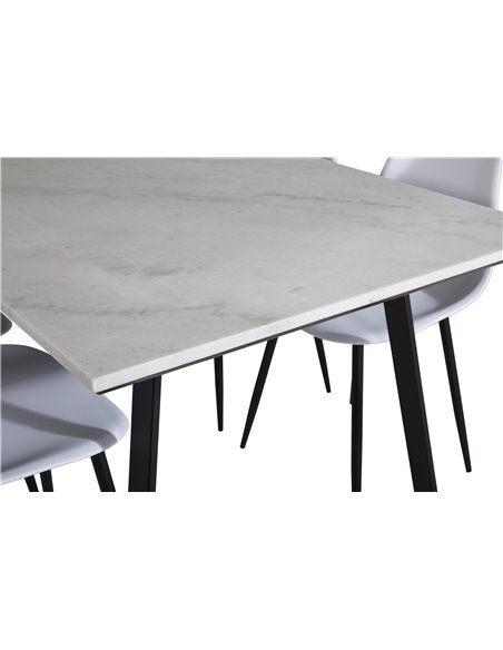 Matgrupp Estelle med Polar matstolar, 140 × 90 cm