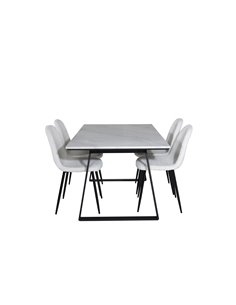 Matgrupp Estelle med Polar matstolar, 140 × 90 cm