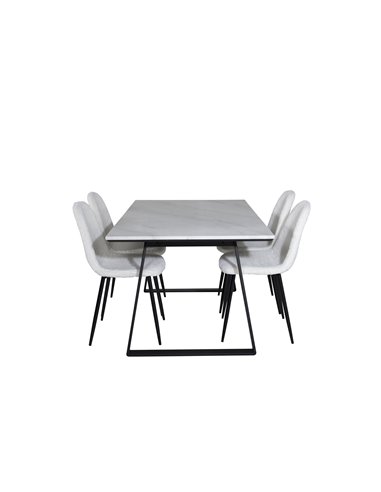 Matgrupp Estelle med Polar matstolar, 140 × 90 cm