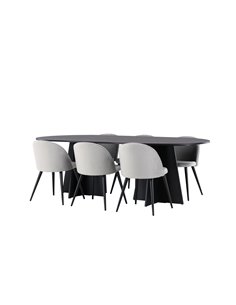 Matgrupp Bootcut med Velvet matstolar, 230 × 115 cm 2