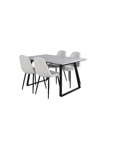 Matgrupp Estelle med Polar matstolar, 140 × 90 cm