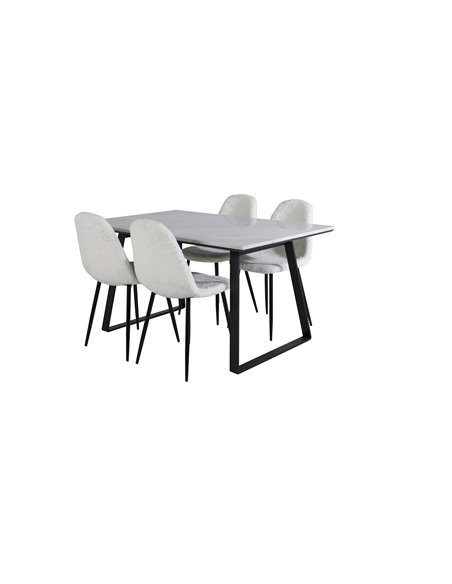 Matgrupp Estelle med Polar matstolar, 140 × 90 cm