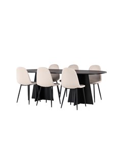 Matgrupp Bootcut med Polar matstolar, 230 × 115 cm 2