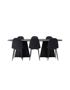 Matgrupp Bootcut med Polar matstolar, 230 × 115 cm